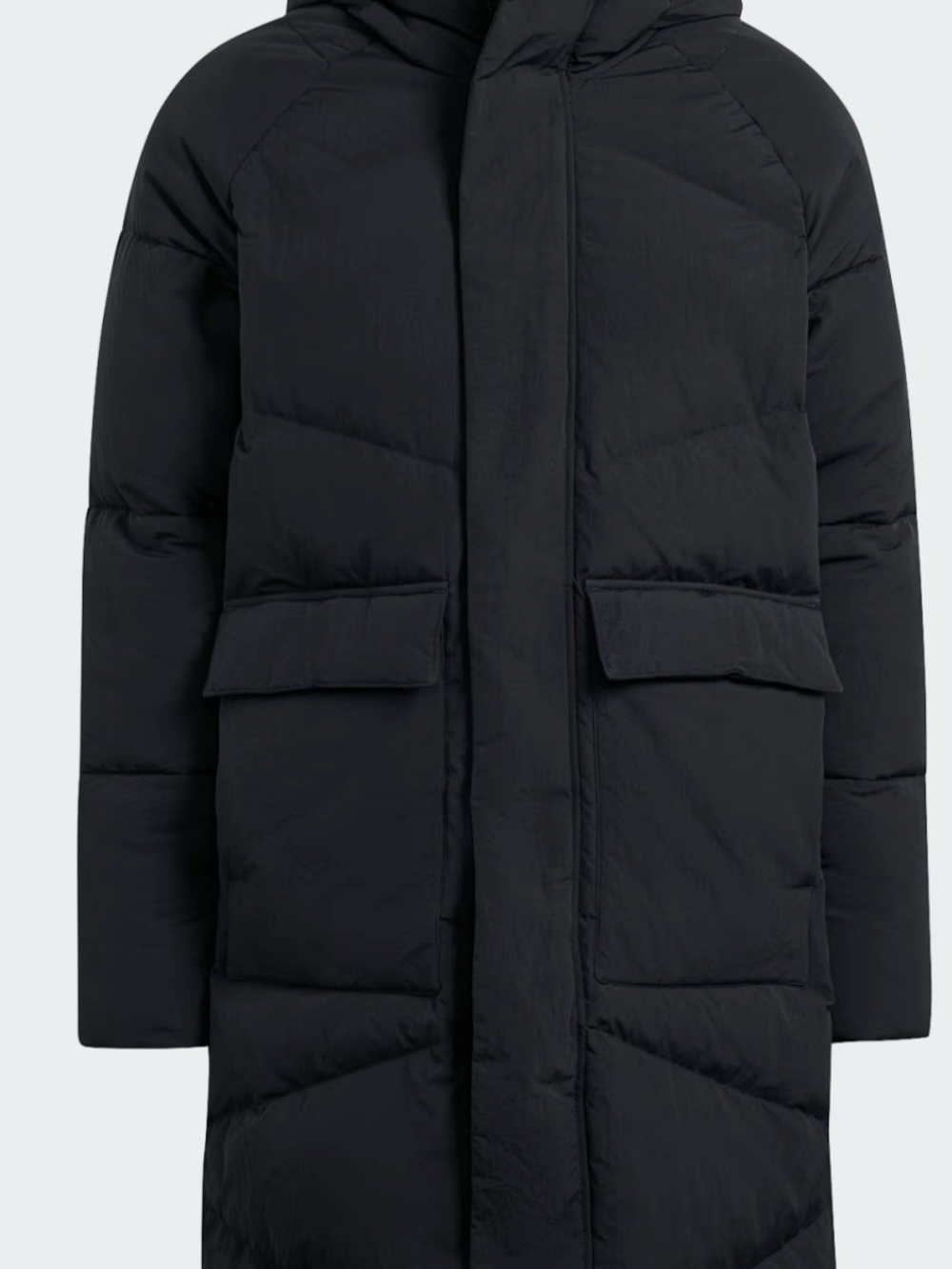 adidas Women's Black Hooded Long Puffer Jacket